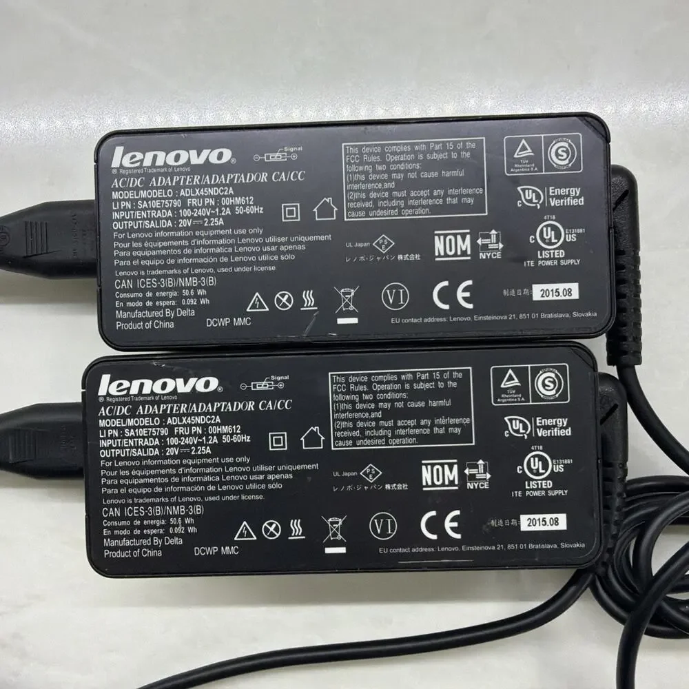 Genuine OEM 45W LENOVO AC Power Adapter Charger ADLX45NDC2A 20V 2.25A Lot Of 2